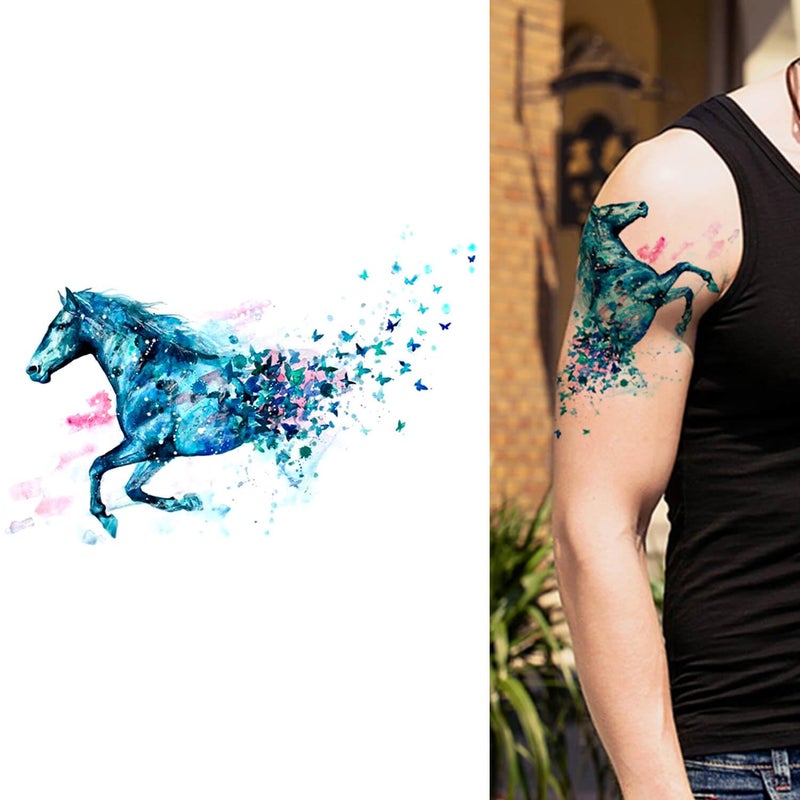Glaryyears Watercolor Animal Temporary Tattoos for Women Adults, 5 Pack Large Big Fake Creative Tattoo Stickers, Perfectly on Body, Rock Art, Tumblers, Smooth Surfaces - Image 3